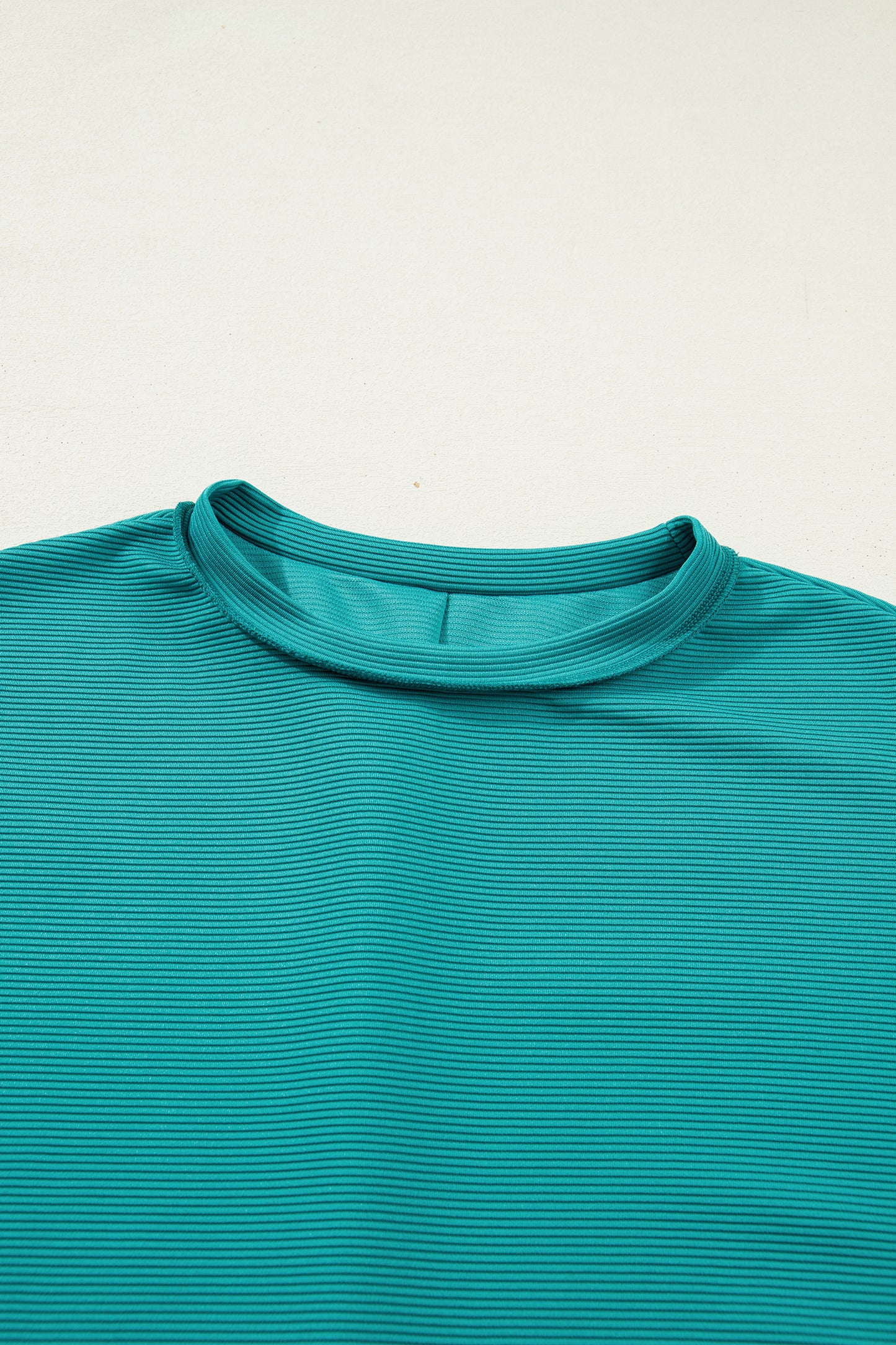 Pink Horizontal Ribbed Exposed Seam Detail Drop Shoulder Baggy Pullover