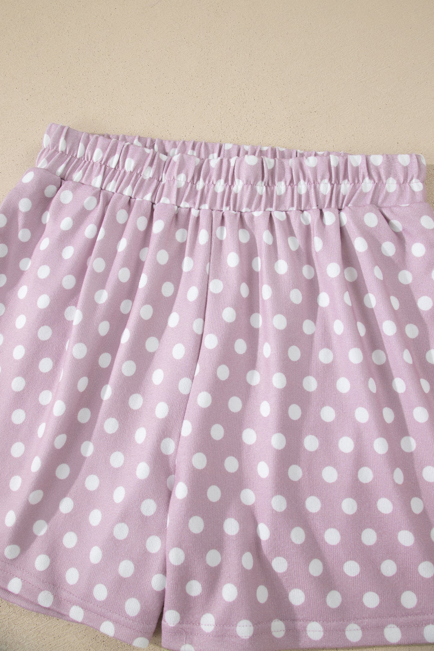 Purple Polka Dot Print Short Set