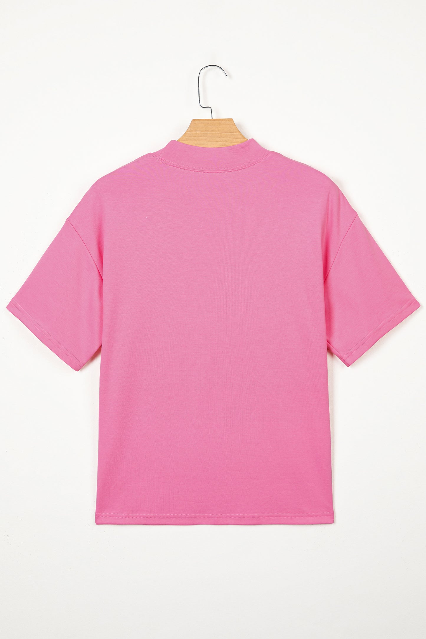 Black Solid Color High Neck Oversize Tee