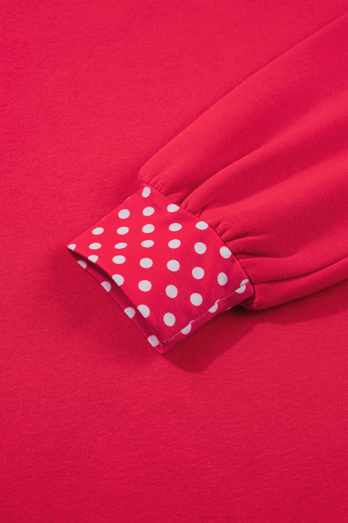Orange Colorblock Polka Dot Contrast Trim Oversized Sweatshirt