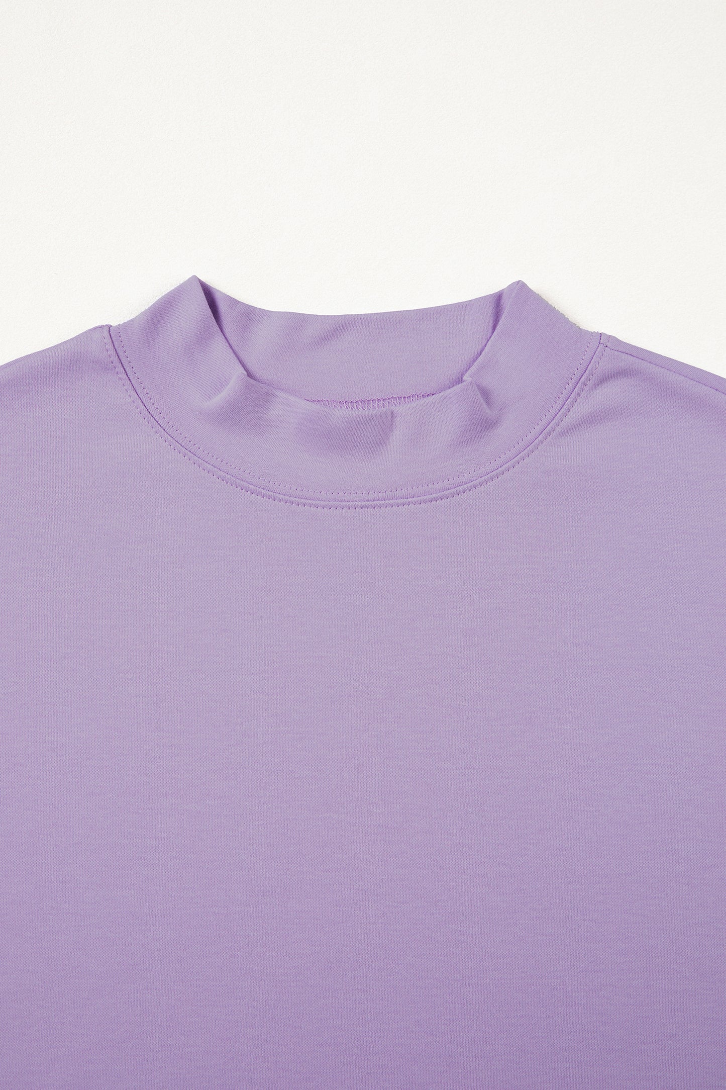 Black Solid Color High Neck Oversize Tee