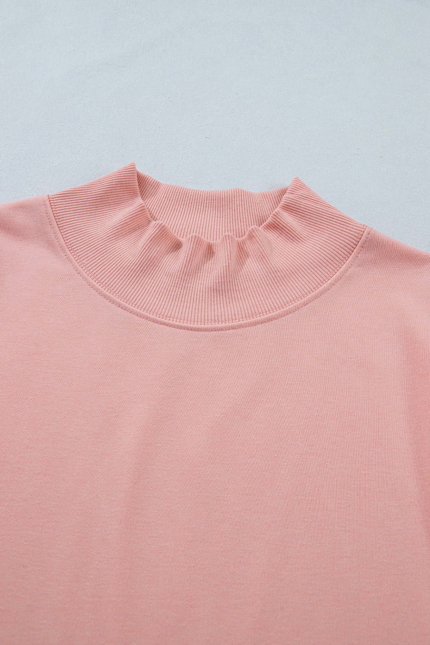 Pink Solid Color High Neck Cap Sleeve Loose Top