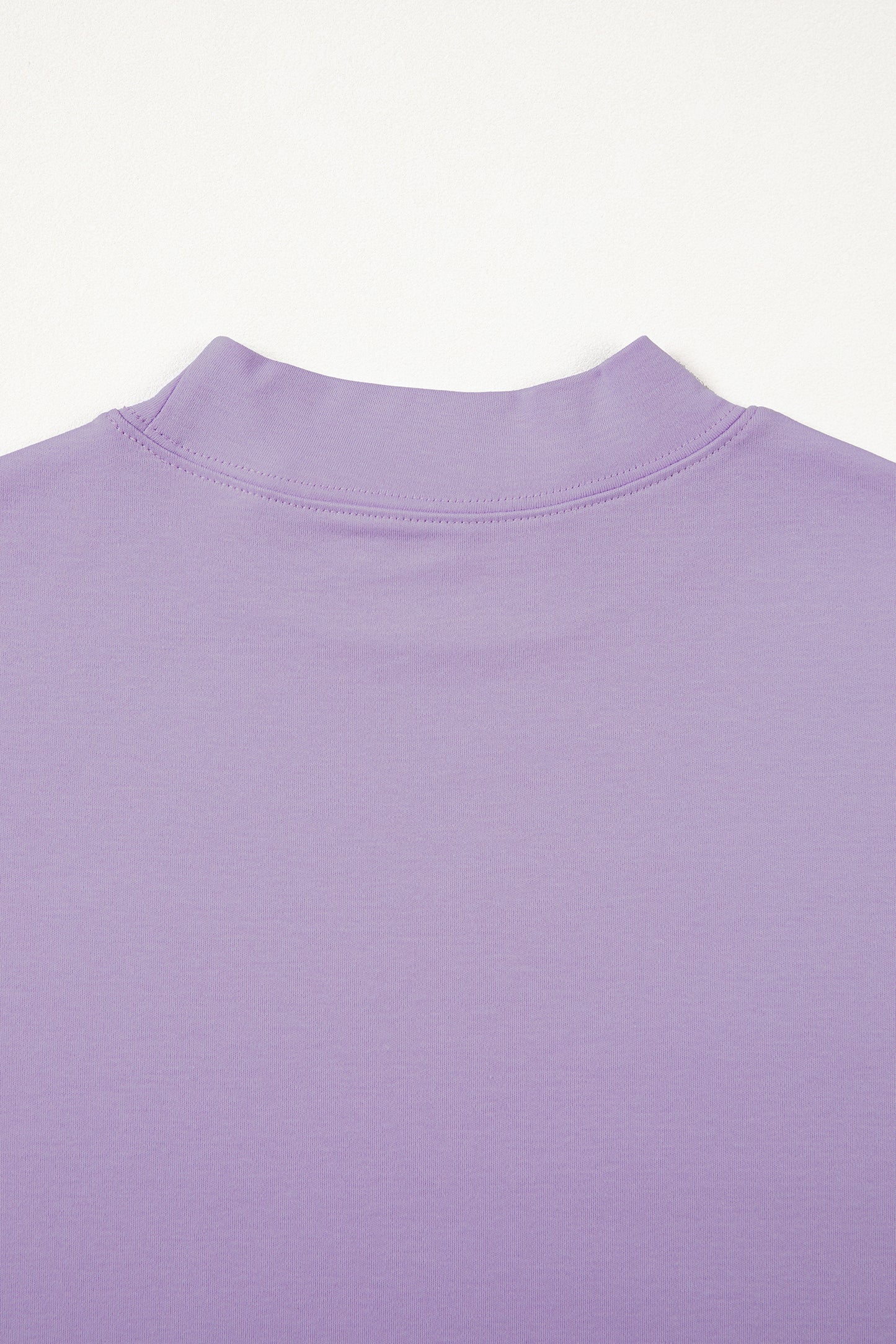Black Solid Color High Neck Oversize Tee