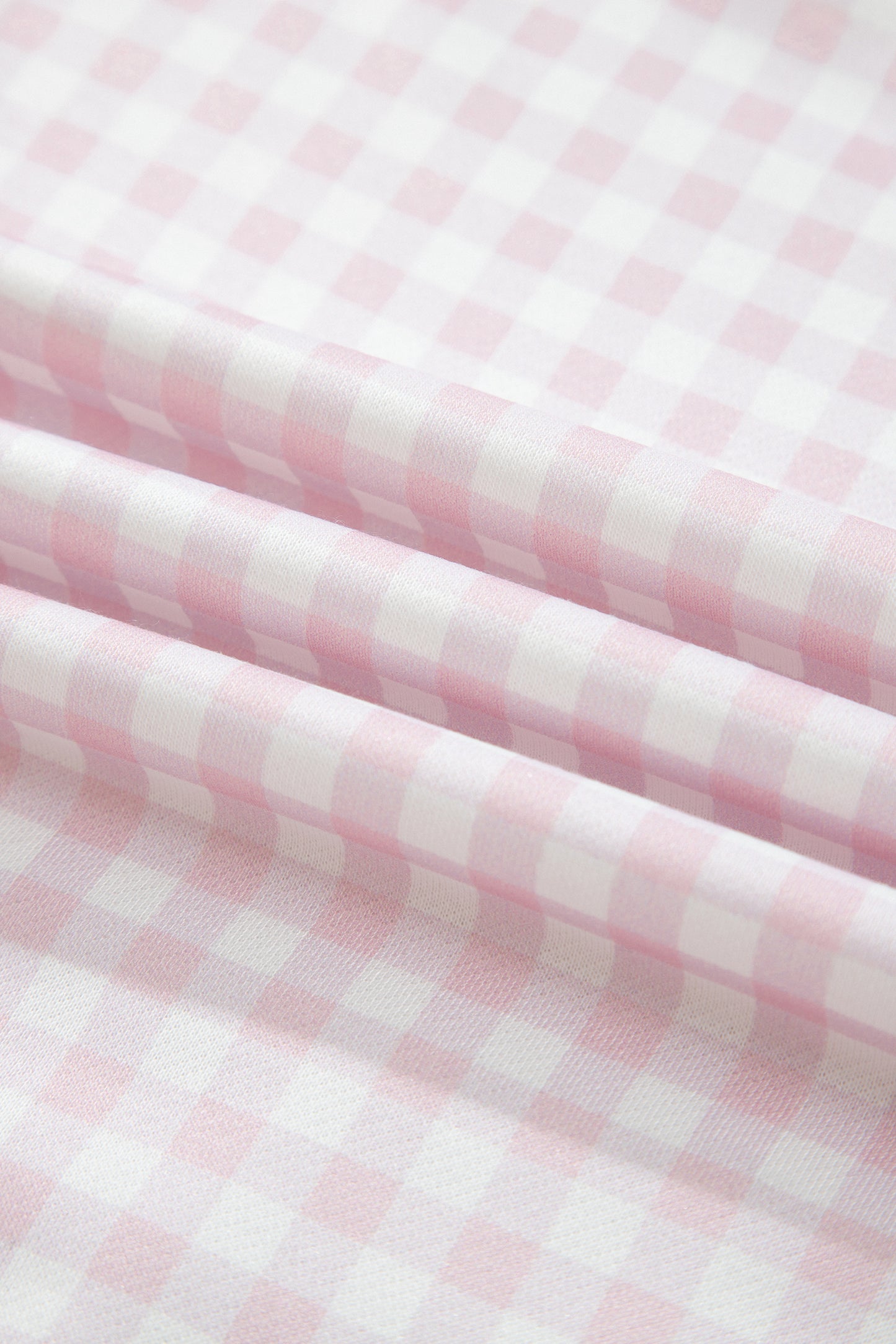 Pink Plaid Baggy Pullover Drawstring Casual Shorts 2pcs Outfit