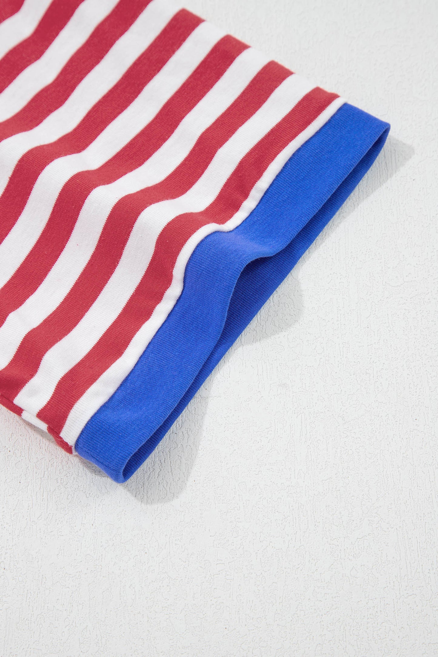 Sky Blue Stripe Nautical Tie Contrast Trim Round Neck T Shirt Mini Dress