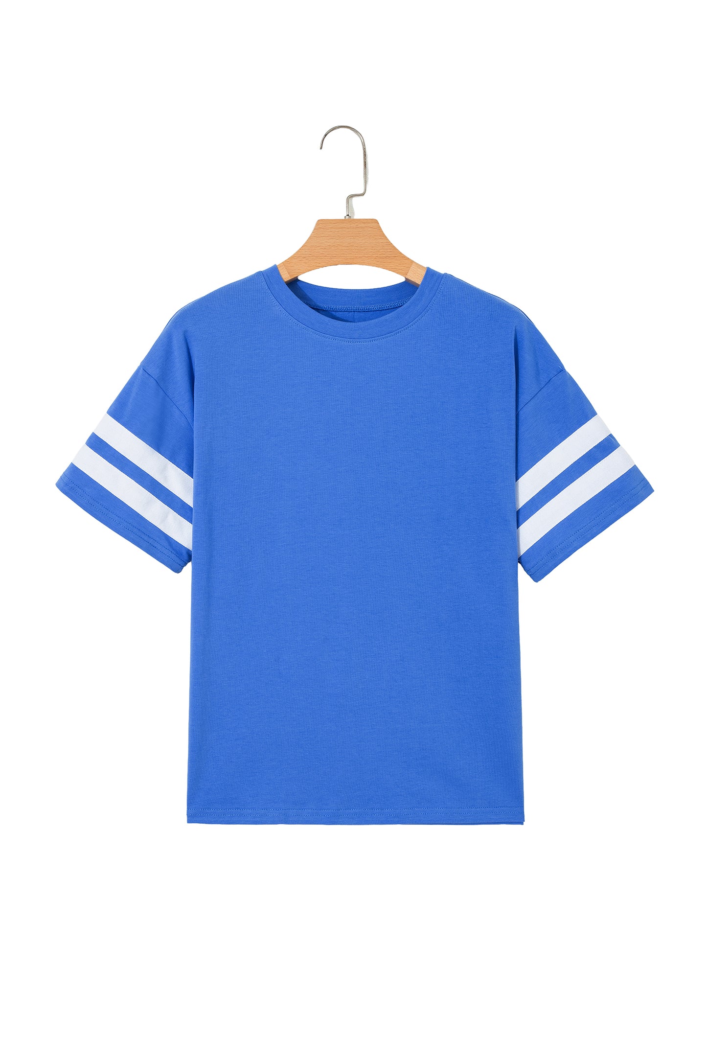 Black Varsity Striped Short Sleeve Crew Neck T Shirt