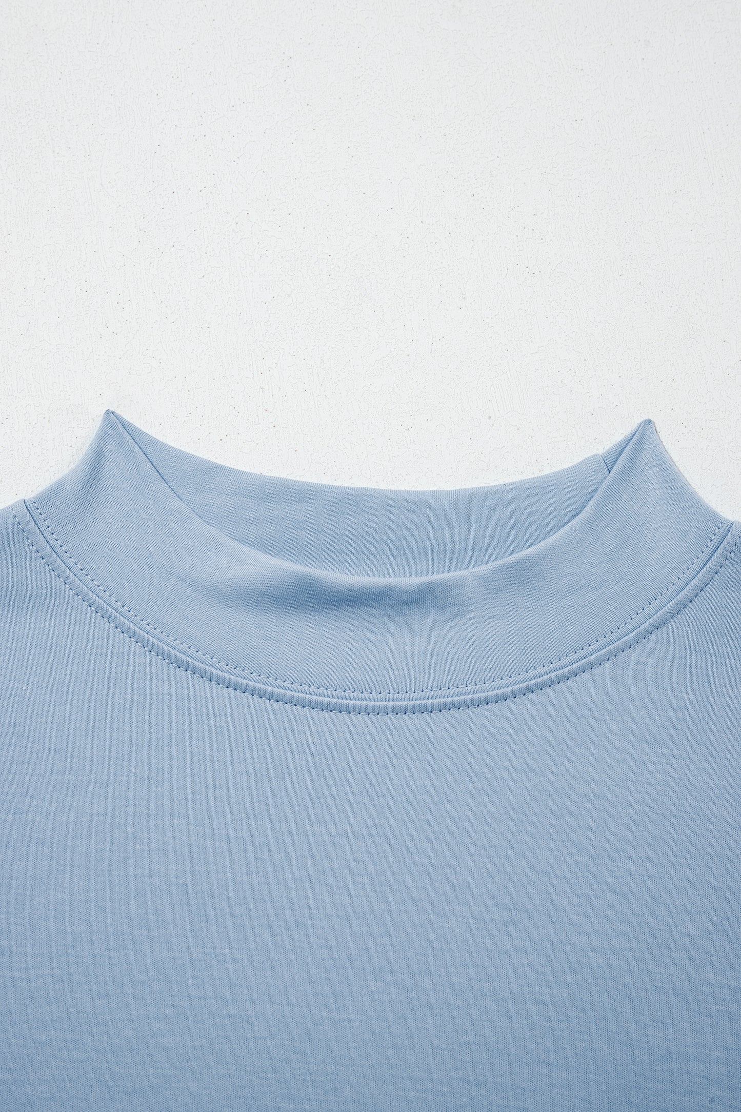 Black Solid Color High Neck Oversize Tee