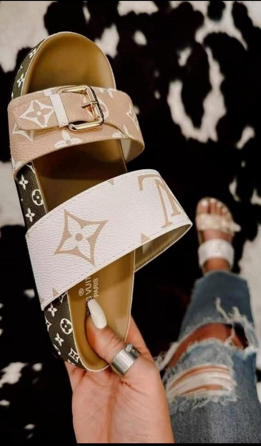LV Birkenstock Slides