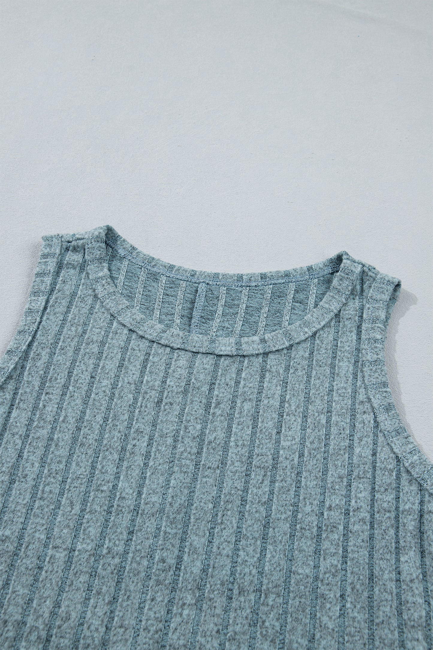 Bonbon Slim Ribbed Mineral Wash Tank Top
