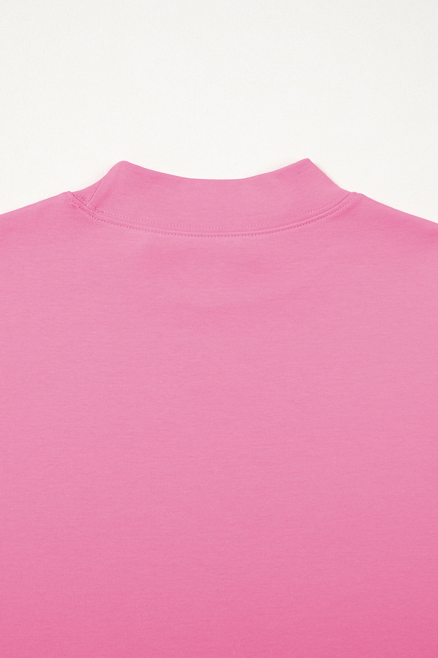 Black Solid Color High Neck Oversize Tee