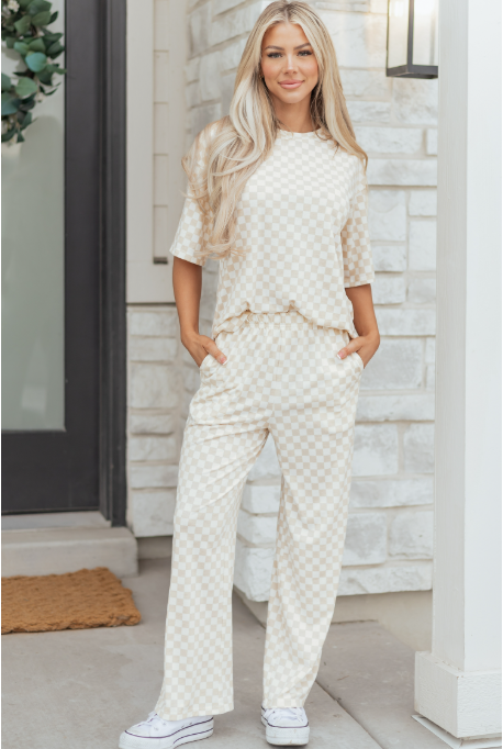 Checkered Pant Set