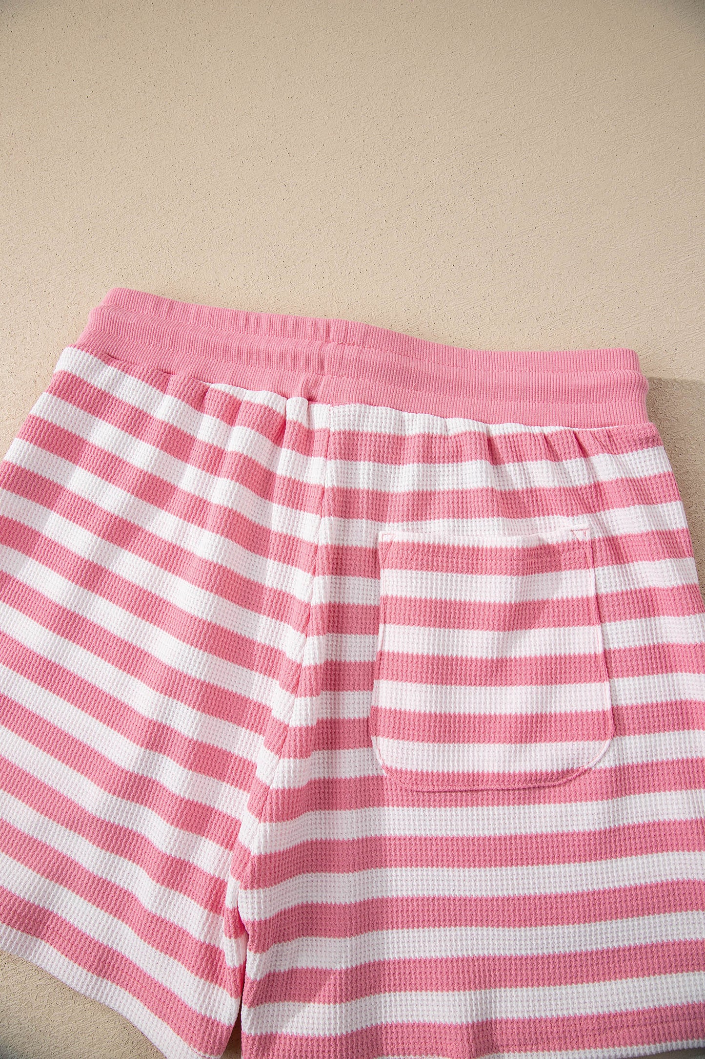 Green Stripe Puff Short Sleeve T Shirt Matching Shorts Set