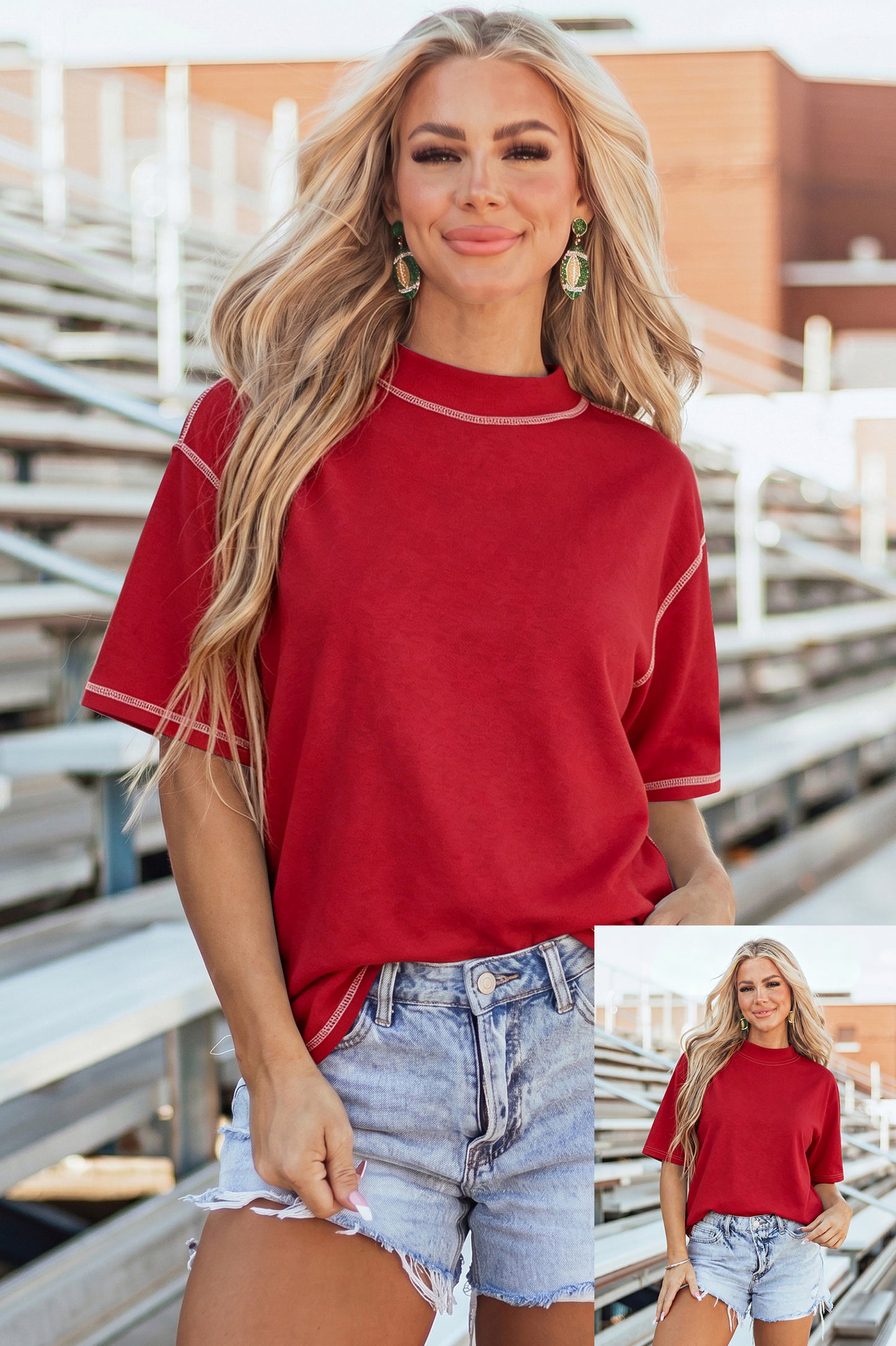 Light Grey Reversible Contrast-Stitched T-Shirt
