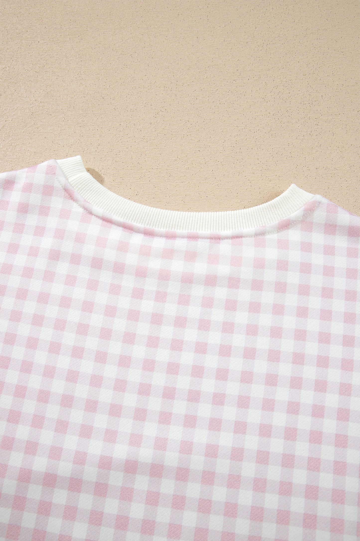 Pink Plaid Baggy Pullover Drawstring Casual Shorts 2pcs Outfit