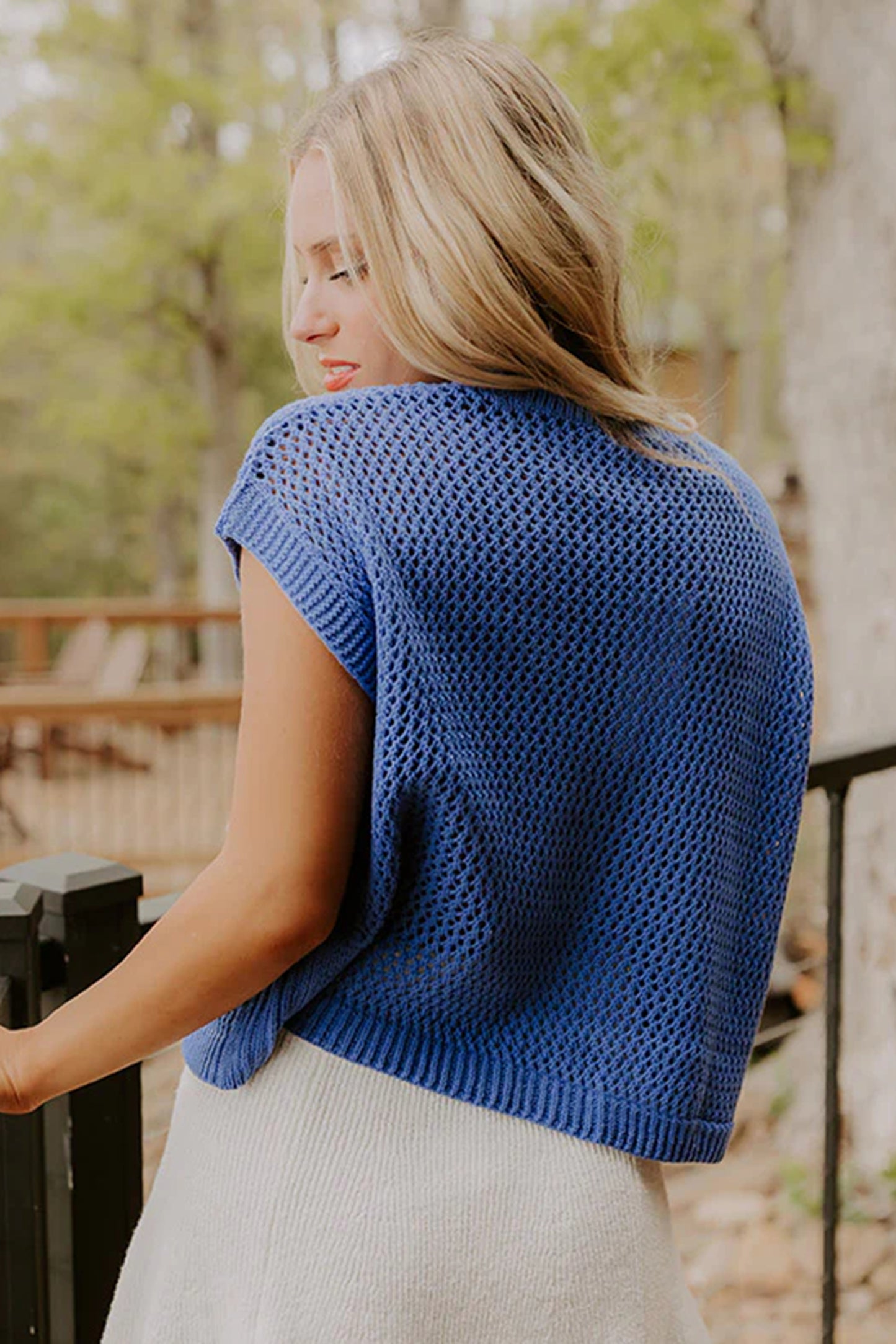 White Flag Graphic Short Sleeve Sweater Top