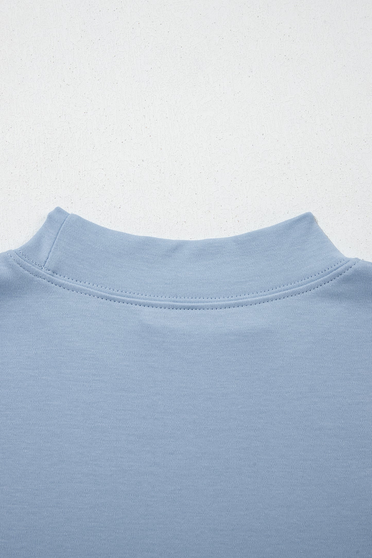 Black Solid Color High Neck Oversize Tee