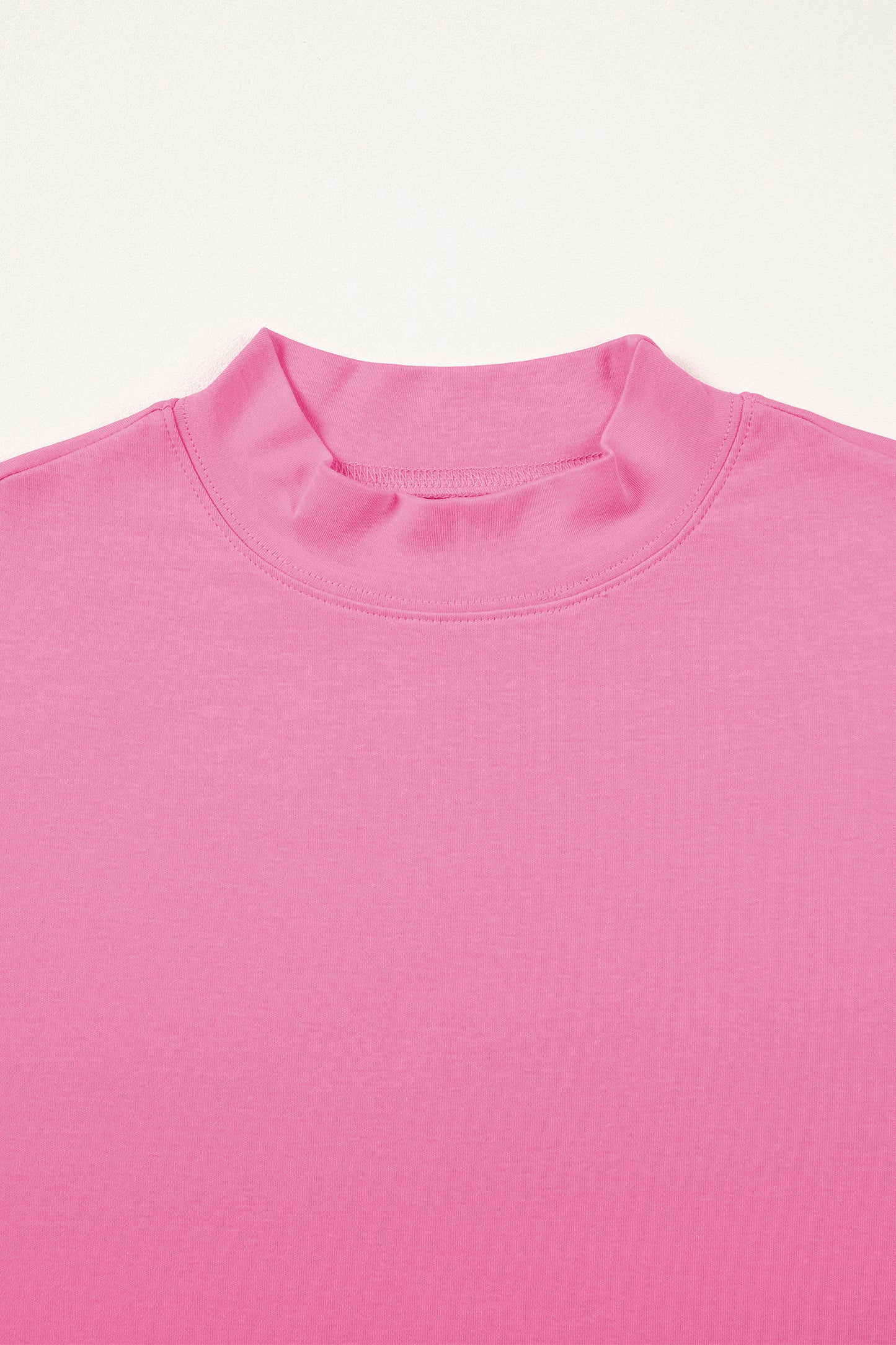 Black Solid Color High Neck Oversize Tee