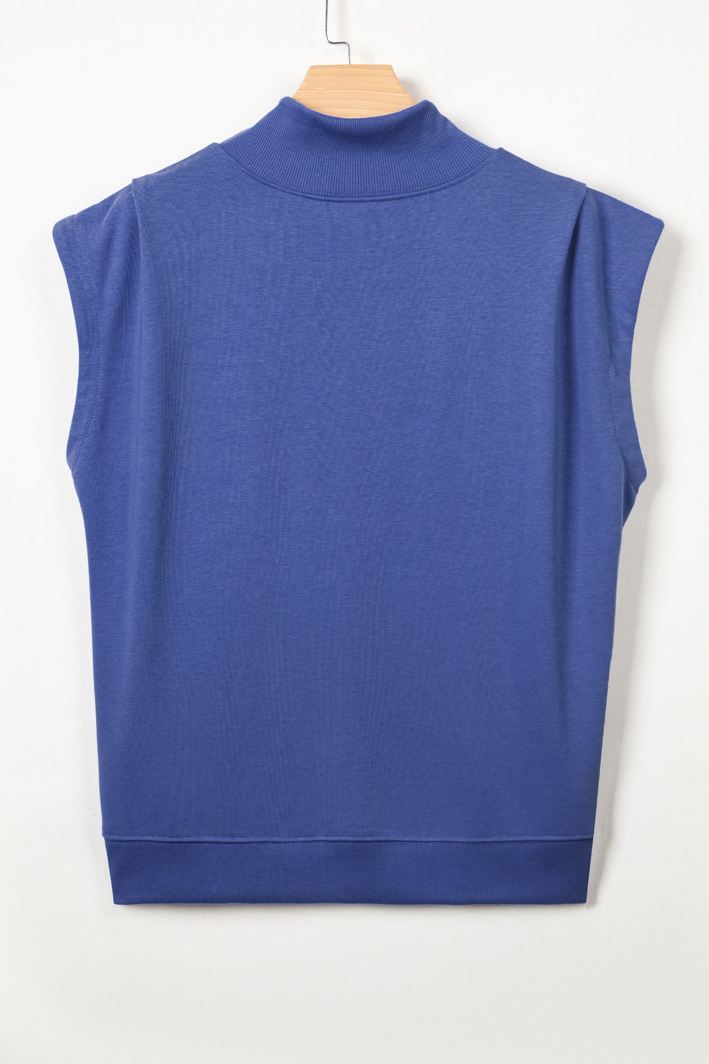 Pink Solid Color High Neck Cap Sleeve Loose Top
