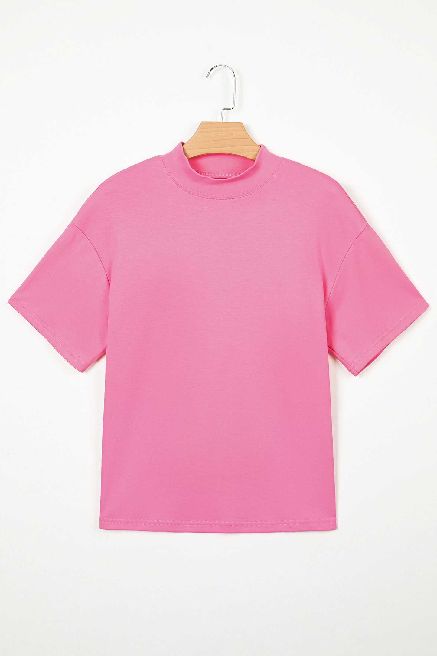 Black Solid Color High Neck Oversize Tee