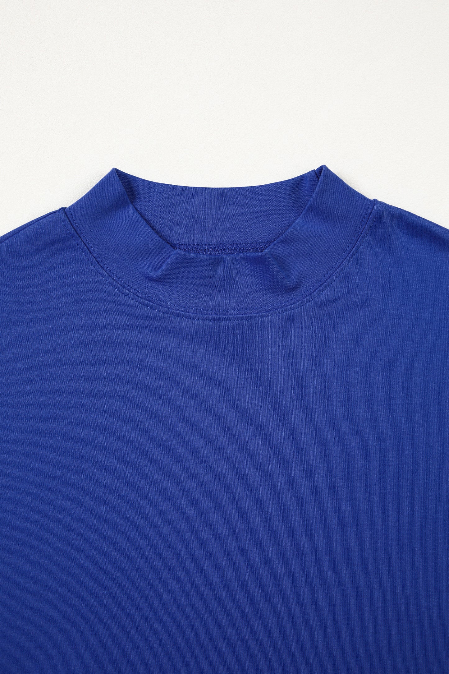 Black Solid Color High Neck Oversize Tee