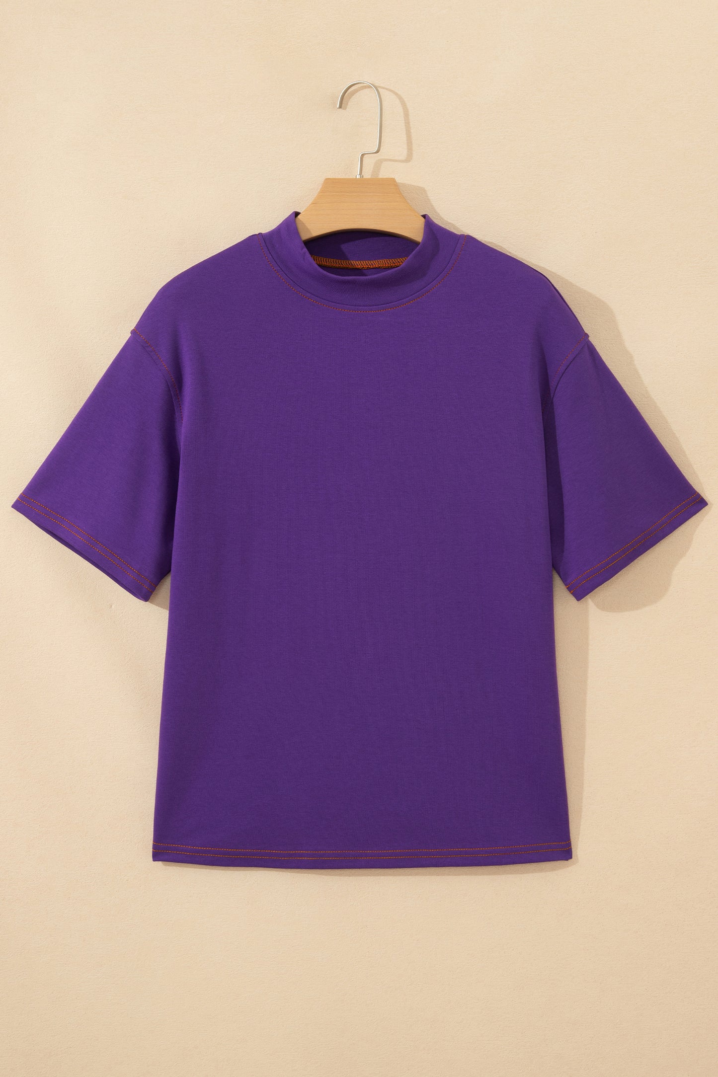 Light Grey Reversible Contrast-Stitched T-Shirt