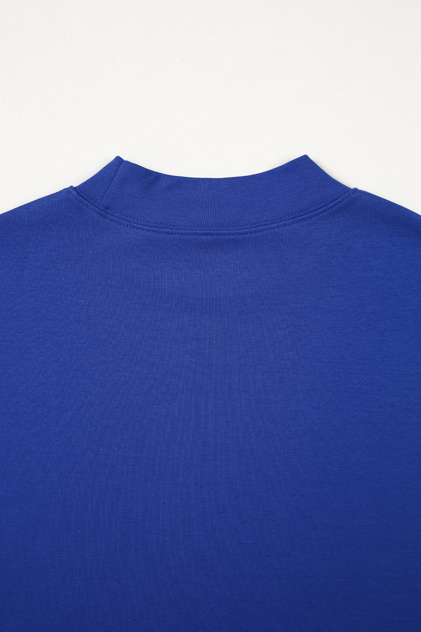 Black Solid Color High Neck Oversize Tee